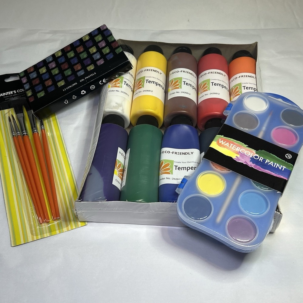 K12 EARLY AMERICAN‎ Art Course Kit Homeschool Paint Pastels Brushes Watercolor